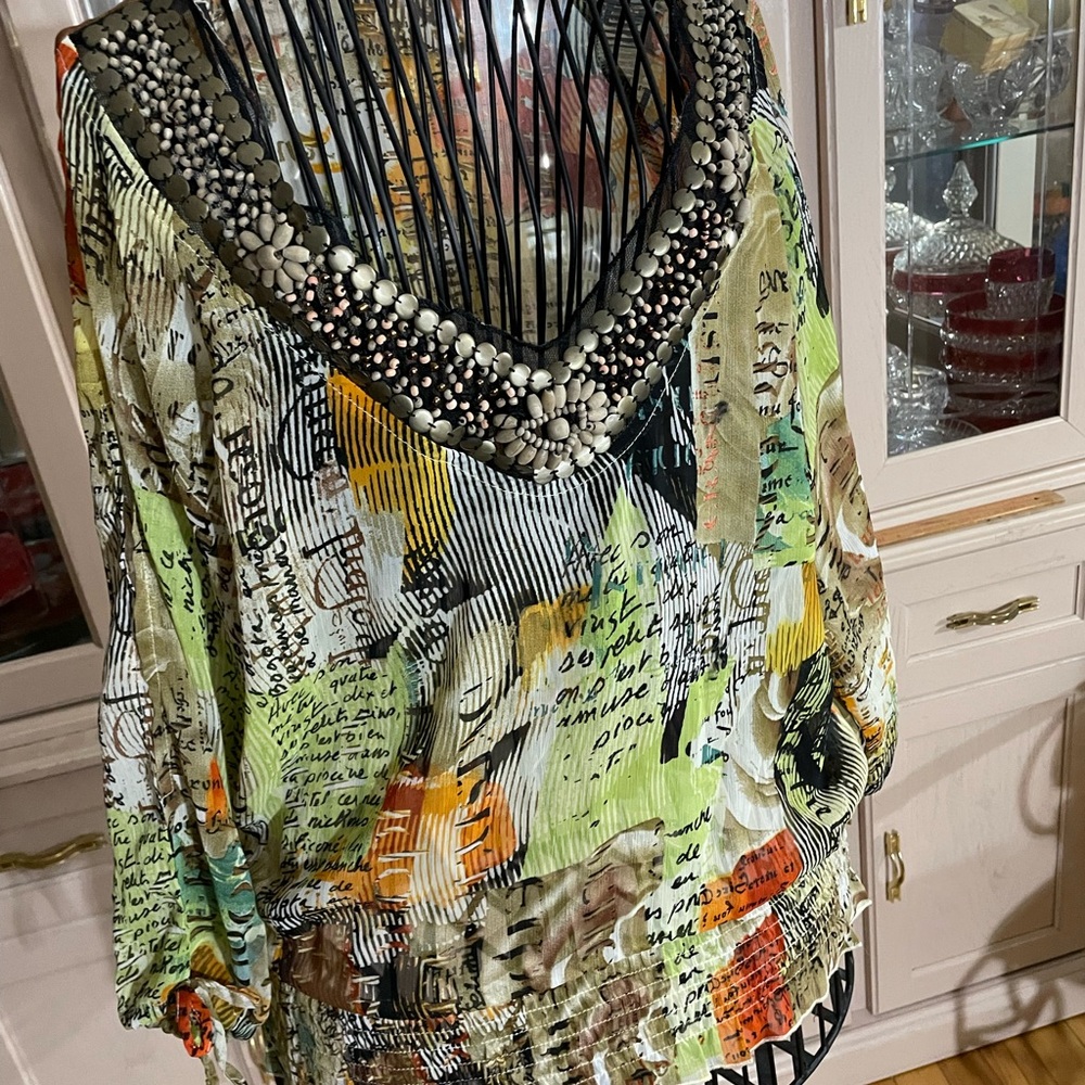 Colorful Beaded Women's Top